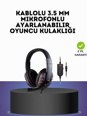 Kırmızı Gaming Headset Mikrofonlu Sağlam Kablolu Konforlu