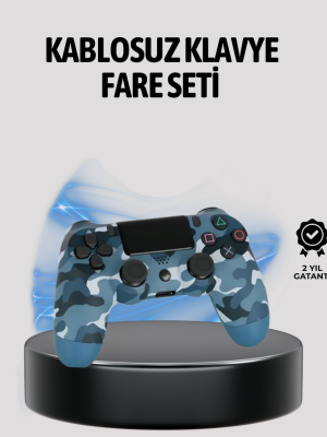 Kablosuz PS4 Controller Çift Motorlu Dayanıklı Gamepad