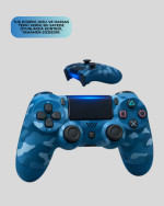 Bluetooth Kablosuz PS4 Gamepad Çift Motorlu Siyah Controller - Görsel 3