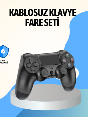 PS4 Uyumlu Kablosuz Oyun Kolu Ergonomik Çift Titreşimli