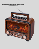 Şömine Efektli Solar Hoparlör Bluetooth 5.3 Radyo AUX USB TF Destekli - Görsel 3