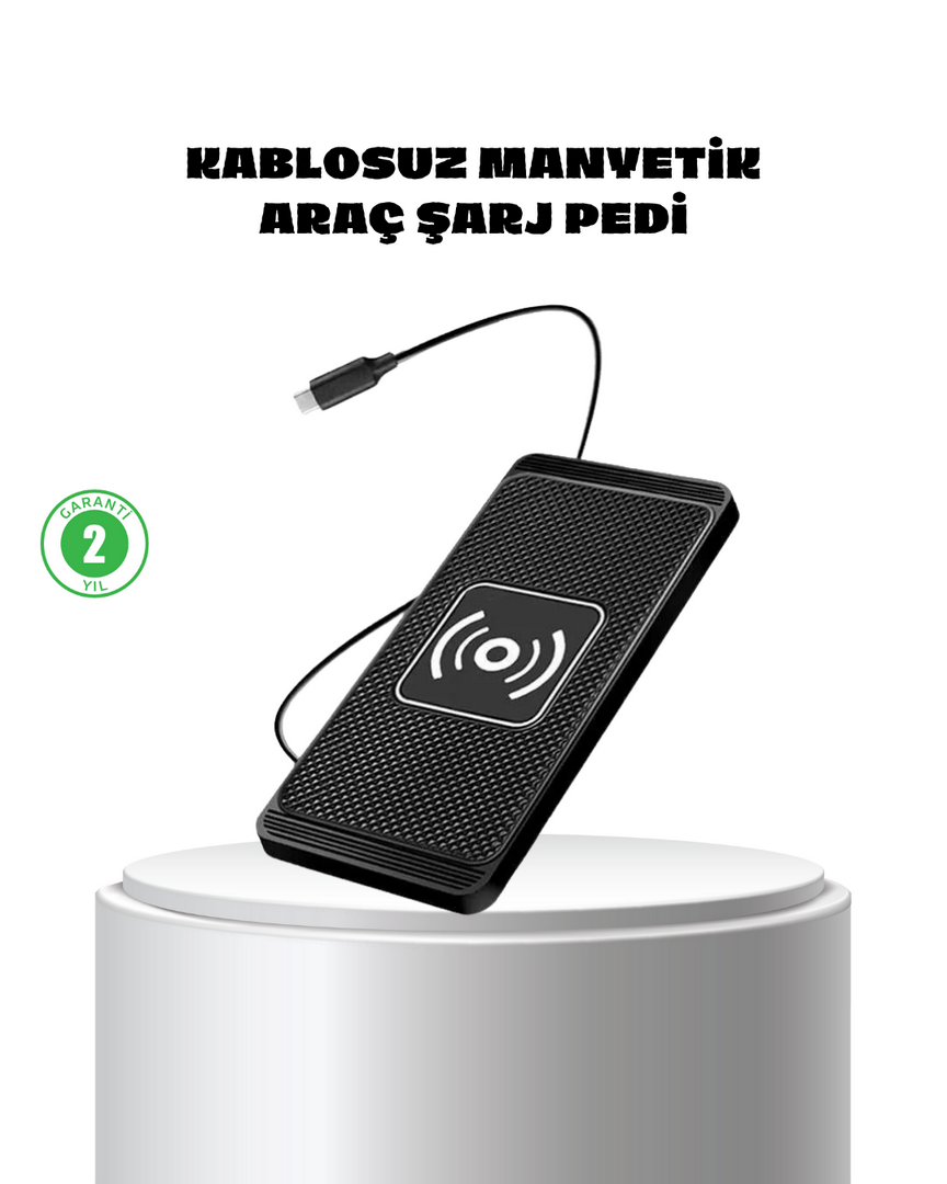 1241356_1-161.png Manyetik Kablosuz Şarj Pedi 15W Hızlı Şarj Kaymaz Silikon Qi Destekli - Görsel 1