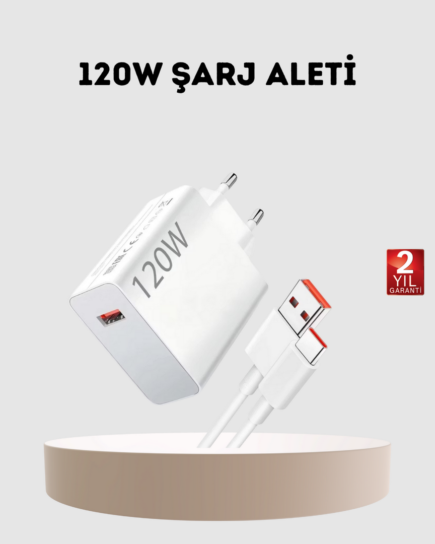 1241360_3-159.png 120W USB-C Şarj Adaptörü Süper Hızlı Şarj Güç Kaynağı Seti - Görsel 1