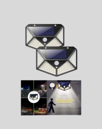 100 LED Solar Lamba Hareket Algılamalı Bahçe Duvar Dış Mekan Aydınlatma - Görsel 3