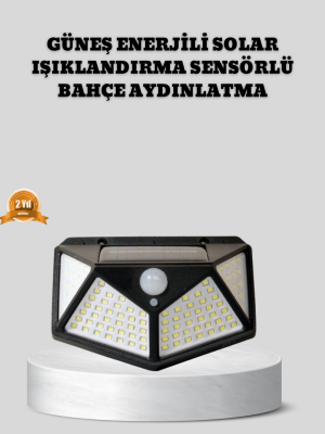 Güneş Enerjili Aydınlatma 100 LED Sensörlü Solar Dış Mekan Lamba