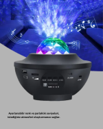 Yıldızlı Projektör Galaxy Efektli Ayarlanabilir Renkli Atmosfer Lambası - Görsel 3