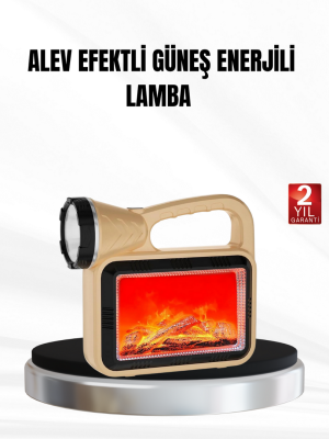 Solar Alev Işığı COB Teknolojili Taşınabilir El Feneri ve Kamp Lambası