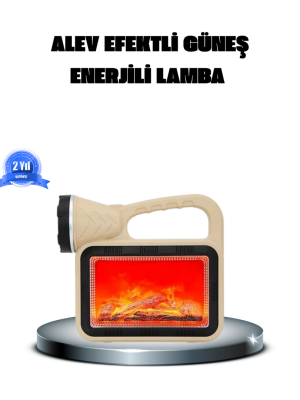 Alev Efektli Solar Lamba COB Işıklı Taşınabilir Bahçe Kamp Aydınlatma