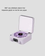 Projektör Işıklı Retro Hoparlör Bluetooth AUX USB Hafıza Kartlı 360° Sesli Şarjlı - Görsel 2