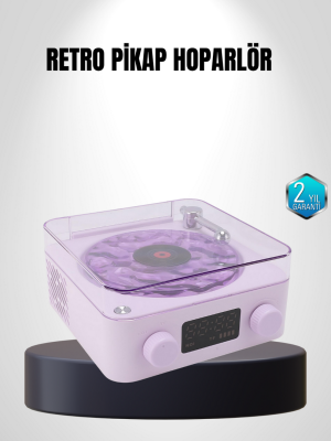 Bluetooth Retro Pikap Hoparlör 360 Derece Ses Projektörlü Gece Lambası Çok Fonksiyonlu