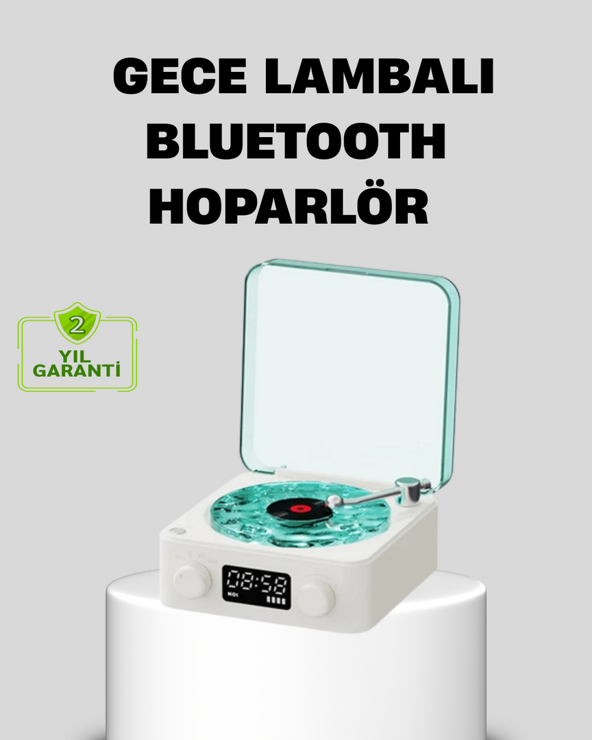 1241809_1-165.png Gece Lambası Stereo Bluetooth Hoparlör Dijital Saatli Vintage Tasarım Çok Fonksiyonlu - Görsel 1