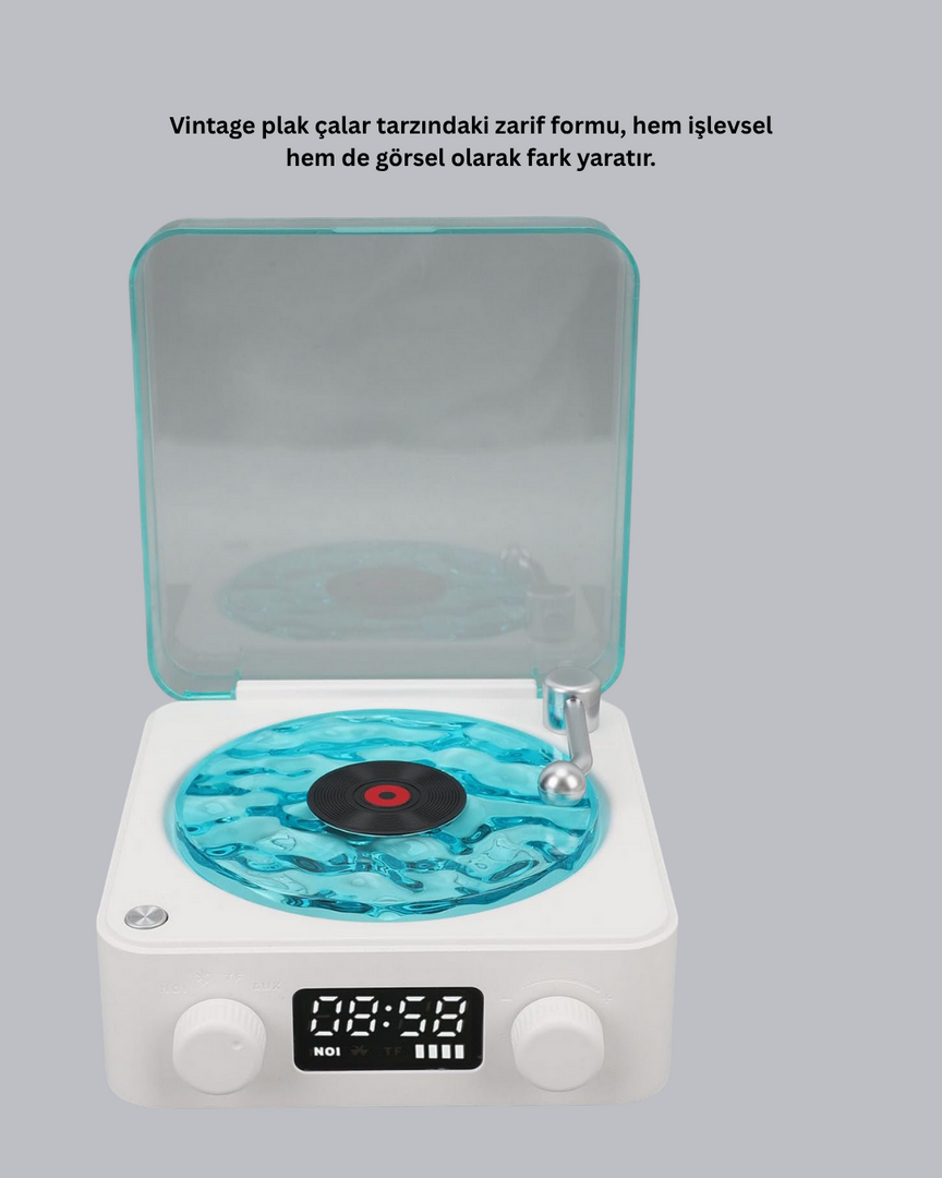 1241809_7-165.png Gece Lambası Stereo Bluetooth Hoparlör Dijital Saatli Vintage Tasarım Çok Fonksiyonlu - Görsel 5