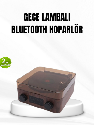 Bluetooth Hoparlörlü Gece Lambası Dijital Saat ve Ambiyans Işığı Çok Amaçlı