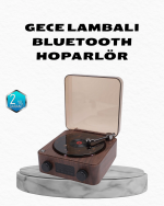 Gece Lambası Bluetooth Hoparlör Dijital Saat Çok Fonksiyonlu Su Dalgası Işıklı