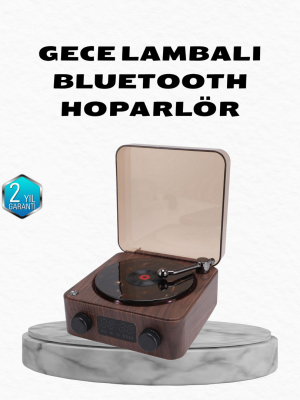 Gece Lambası Bluetooth Hoparlör Dijital Saat Çok Fonksiyonlu Su Dalgası Işıklı