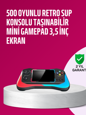 500 Oyunlu 3,5” Elde Taşınabilir Mini Oyun Konsolu – Şarjlı, TV Bağlantılı