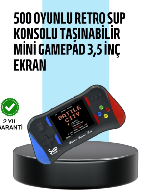 3,5 İnç Ekranlı Taşınabilir El Konsolu – 500 Klasik Oyunla Eğlence Yanınızda