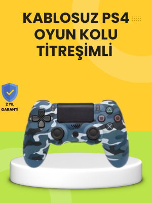 PS4 Uyumlu Kablosuz Oyun Kolu Ergonomik Çift Titreşimli