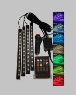 RGB Araç İçi LED Aydınlatma 12V 48 LED Müzik Kontrollü 4 Şerit Set - Görsel 5