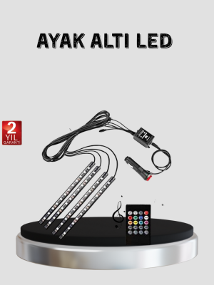 48 LED Araç İçi RGB Şerit Aydınlatma Müzik Senkron USB Kumandalı Set