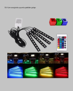 RGB Müzik Kontrollü Araç LED Işık Seti 48 LED 12V Uzaktan Kumandalı - Görsel 4