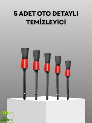 5 Parça Detay Temizlik Fırçası Seti Jant Motor Havalandırma İç Dış Temizlik