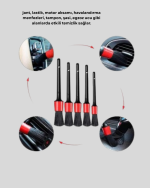 Araç Detay Temizlik Fırçası 5’li Set Çizmeyen Kıl Çok Yönlü Kullanım - Görsel 5