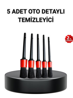 5’li Detay Temizlik Fırçası Seti Araç İç Dış Jant Motor Çok Amaçlı