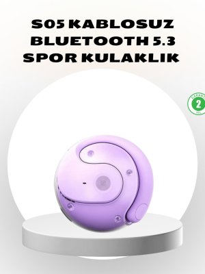 S05 Kablosuz Kulaklık Bluetooth 5.3 IPX4 Su Geçirmez Stereo Ses Otomatik Bağlantı