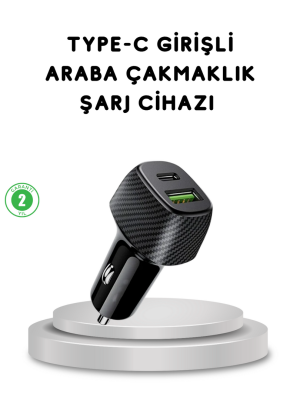 38W Araç Şarj Cihazı Type-C PD USB Hızlı Şarj Çift Port