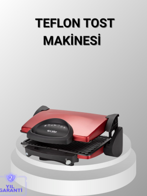 Tost Makinesi Kırmızı Döküm Plaka 6+ Dilim Çok Kapasiteli Izgara