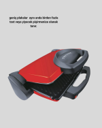 Tost Makinesi Kırmızı Döküm Plaka 6+ Dilim Çok Kapasiteli Izgara - Görsel 3