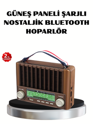 Solar Hoparlör Bluetooth FM AM SW Radyo Çok Fonksiyonlu Şarjlı