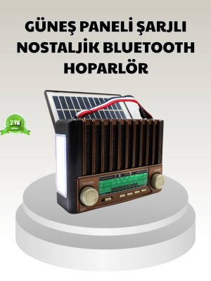Güneş Enerjili Taşınabilir Hoparlör KTF-1428 Bluetooth Radyo USB SD Kart Destekli