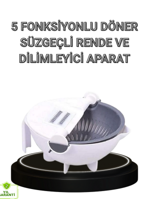 Çok Fonksiyonlu Döner Rende Süzgeç Hazneli Ergonomik Sebze Doğrayıcı