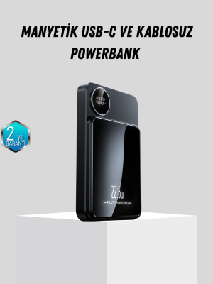 Manyetik Güç Bankası 15W Kablosuz 20W PD Hızlı Şarj