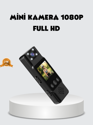 180 Derece Dönebilen Mini Kamera Full HD TFT Ekran Hareket Sensörlü