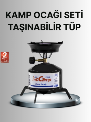 Kompakt Kamp Ocağı Seti Gaz Tüplü Ayarlanabilir Alevli 400g Hafif Tasarım