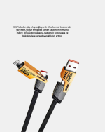65W Çoklu Şarj Kablosu 4’ü 1 Arada Örgülü Hızlı Veri Aktarım USB-C USB-A - Görsel 3
