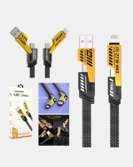 USB-C USB-A 4’ü 1 Arada Örgülü Kablo 65W Hızlı Şarj Metal Uç Dayanıklı - Görsel 4