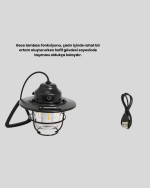 Retro Kamp Lambası Su Geçirmez Taşınabilir Gece Işığı Uzun Pil Ömürlü - Görsel 3
