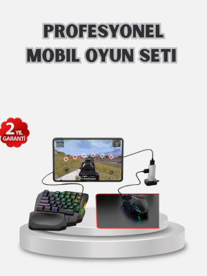 Android Uyumlu Mobil Oyun Kiti 5in1 Klavye Mouse Dönüştürücü Gecikmesiz FPS Set