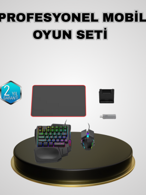 Mobil Gaming Set Klavye + Mouse + Dönüştürücü 5’li Paket Yüksek DPI Bluetooth