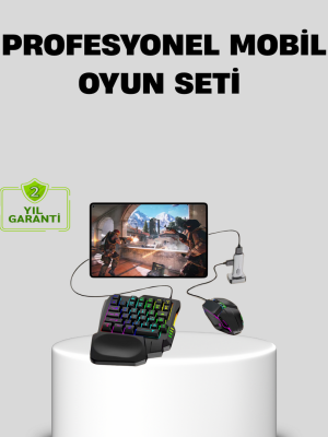 5’i 1 Arada Mobil Oyun Seti Bluetooth 5.3 Klavye Mouse Dönüştürücü Gaming Kit
