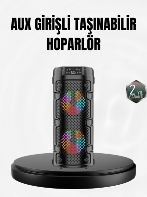Kablosuz Stereo Hoparlör USB + SD Kart + AUX Destekli Bluetooth 5.0