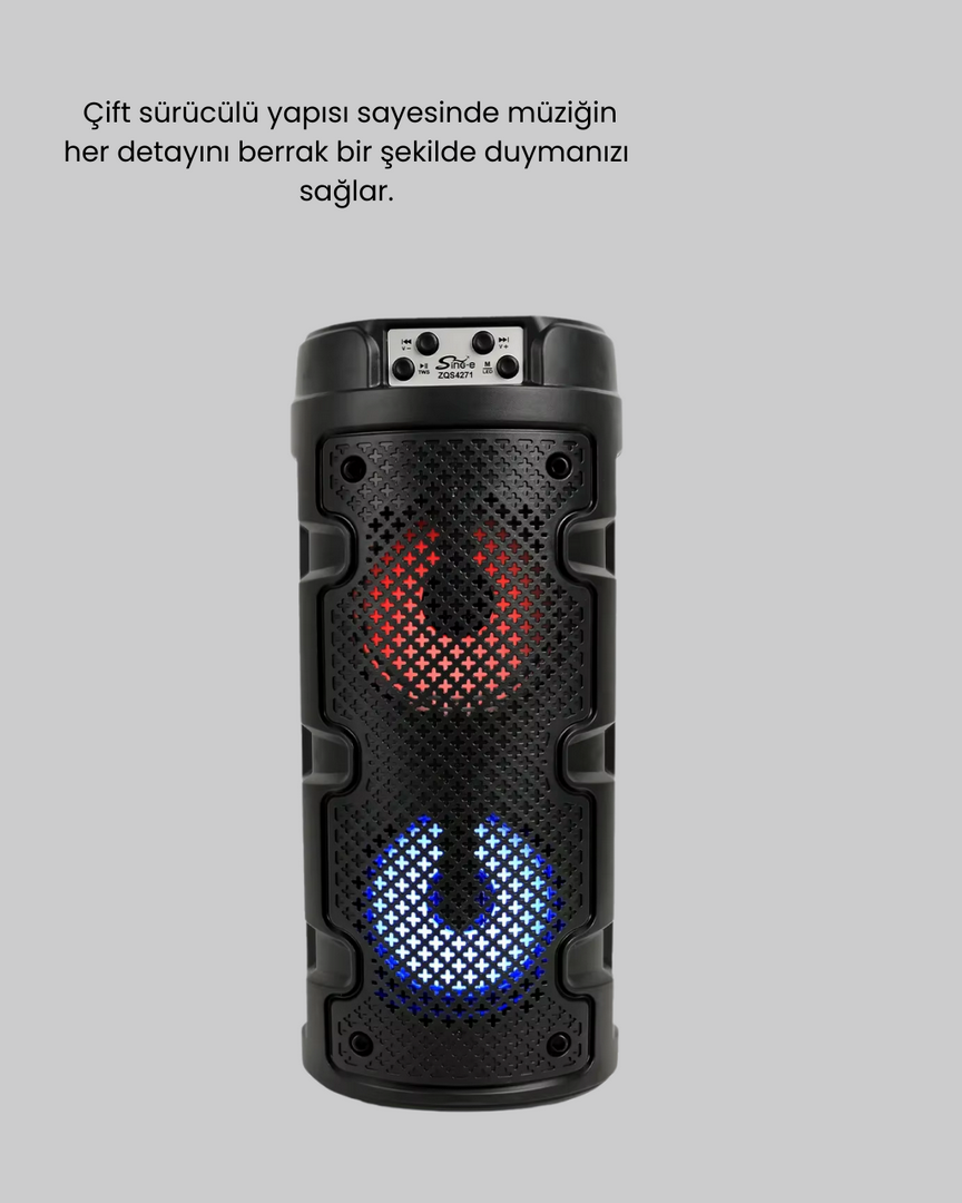 1242327_5-201.png Kablosuz Stereo Hoparlör USB + SD Kart + AUX Destekli Bluetooth 5.0 - Görsel 3