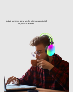 Ergonomik RGB Bluetooth Kulaklık 3D Ses - Görsel 5