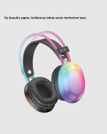 Kablosuz Gaming Kulaklık RGB Aydınlatmalı Bluetooth 5.3 Uzun Pil Ömürlü - Görsel 4