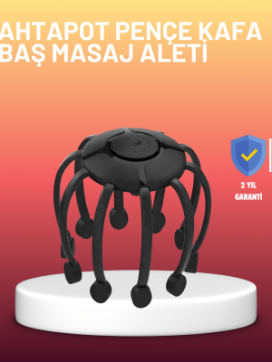 USB Şarjlı Kafa Masaj Aleti 3 Modlu 8 Başlıklı Stres Giderici