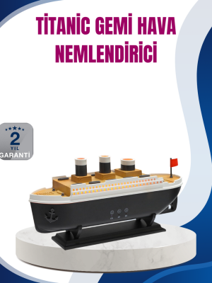 Dekoratif Gemi Modeli 7 Renk Işıklı Hava Nemlendirici ve Oda Kokusu Difüzörü